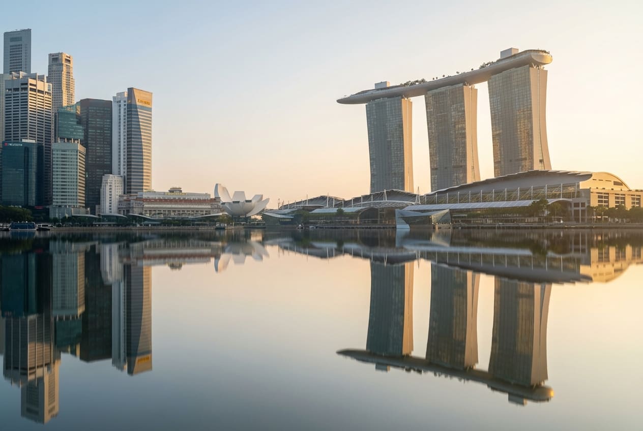 Marina Bay Sands and Singapore CBD skyline