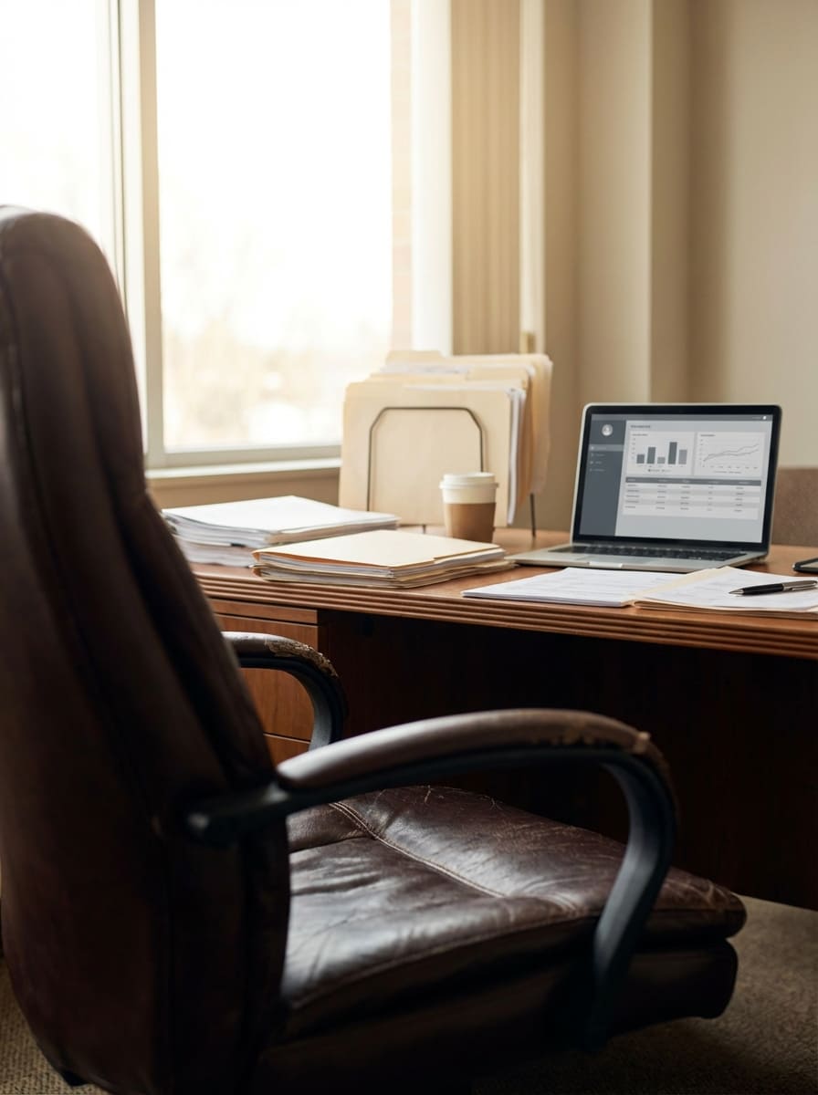 Advisor desk with documents