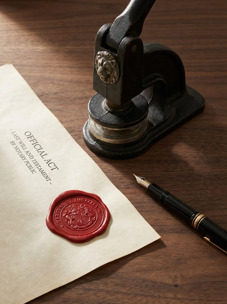 Notary embosser and document